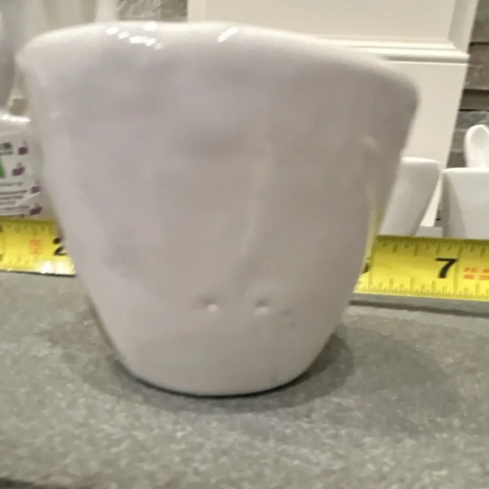 Hobby Lobby Set of 4 Bunny Ear Ceramic Egg Cups White Easter